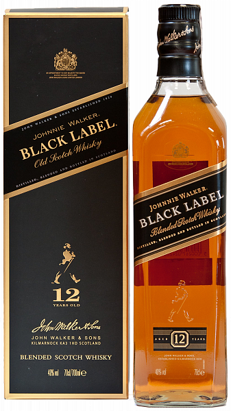 Виски Johnnie Walker Black Label Blended Scotch Whisky (gift box), 0.7 л