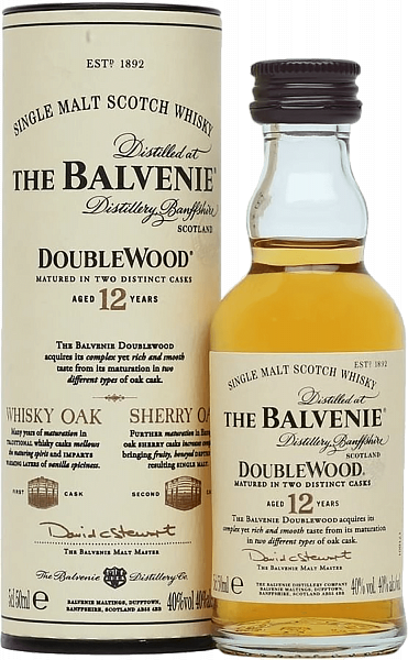 Виски The Balvenie DoubleWood 12 y.o. Single Malt Scotch Whisky (gift box), 0.05 л