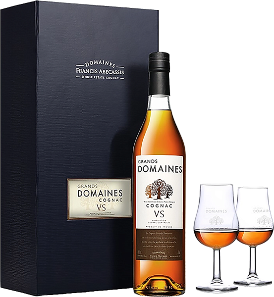 Коньяк Grands Domaines VS (gift box with glasses), 0.7 л