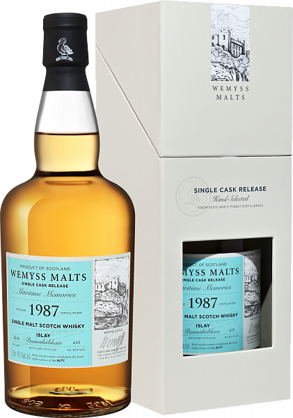 Виски Wemyss Malts Maritime Memories Bunnahabhain 1987 Islay Single Cask Single Malt Scotch Whisky (gift box), 0.7 л