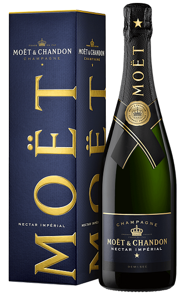 Шампанское Moet & Chandon Nectar Imperial Demi-Sec Champagne AOC (gift box), 0.75 л