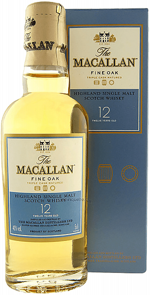 Macallan Triple Cask Matured 12 y.o. Highland single malt scotch whisky (gift box), 0.05 л