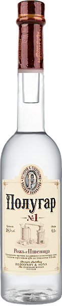 Дистиллят Polugar №1 Rye & Wheat, 0.1 л