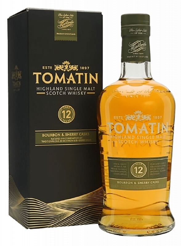 Виски Томатин Хайлэнд Сингл Молт 12 лет солодовый виски в подарочной упаковке 0.7л
