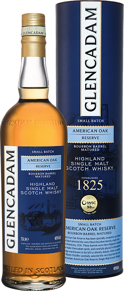 Glencadam American Oak Reserve Bourbon Barrel Matured Highland Single Malt Scotch Whisky (gift box), 0.7 л