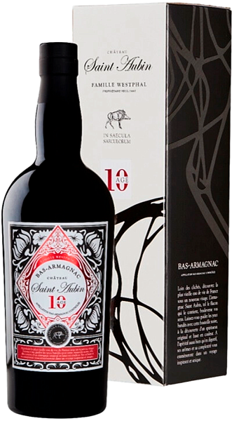 Арманьяк Saint Aubin 10 Age Bas-Armagnac AOC (gift box), 0.7 л