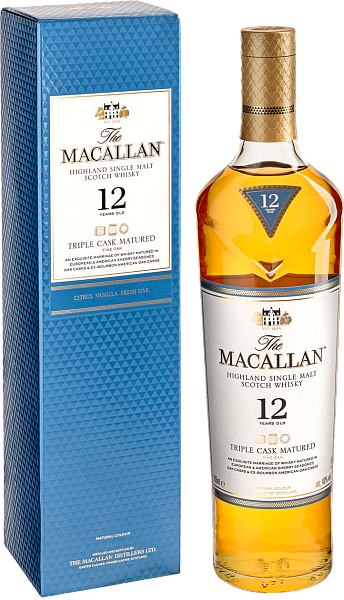 Виски Macallan Triple Cask Matured Highland Single Malt Scotch Whisky 12 y.o. (gift box), 0.7 л в Новосибирске