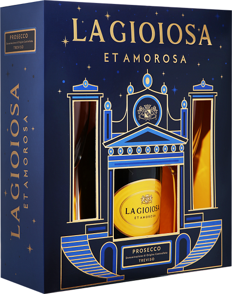 Игристое вино La Gioiosa Prosecco DOC in gift box with two glasses, 0.75 л в Сочи
