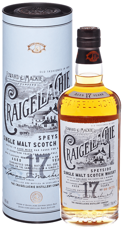 Крэйгелахи 17 лет Спейсайд односолодовый шотландский виски в подарочной упаковке 0.7 л