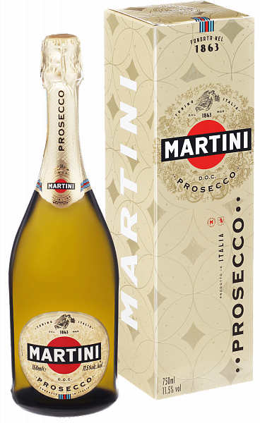 Сухое игристое вино Martini Prosecco DOC (gift box), 0.75 л