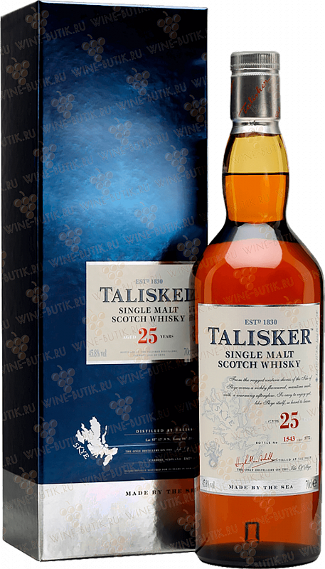 Талискер 25 лет односолодовый шотландский виски в подарочной упаковке 0.7 л