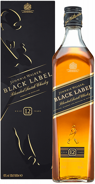 Johnnie Walker Black Label Blended Scotch Whisky (gift box), 1 л