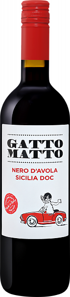 Gatto Matto Nero d’Avola Sicilia DOC Villa Degli Olmi, 0.75 л