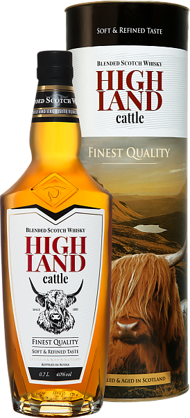 Виски Highland Cattle Blended Scotch Whisky (gift box), 0.7 л