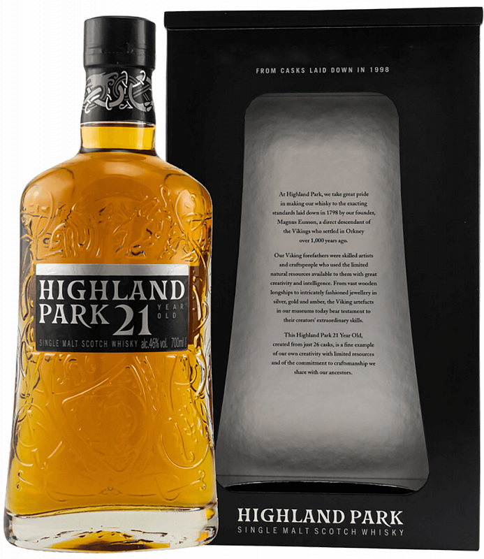 Виски Highland Park 21 Years Old Single Malt Scotch Whisky (gift box) 0.7 л  (Хайланд Парк 21 Год односолодовый шотландский виски в подарочной  упаковке), купить в магазине в Москве - цена, отзывы