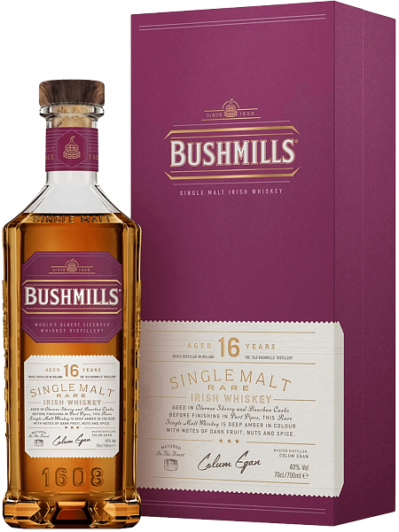 Bushmills 16 Y.O. Single Malt Irish Whiskey (gift box), 0.7 л