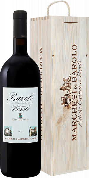 Вино Barolo del Comune di Barolo DOCG Marchesi di Barolo (gift box), 1.5 л