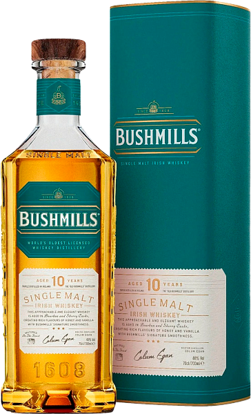 Виски Bushmills Single Malt Irish Whiskey 10 y.o. (gift box), 0.7 л в Челябинске
