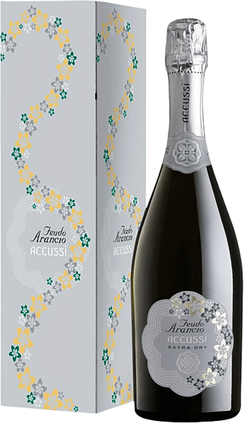 Итальянское игристое вино Feudo Arancio Accussi Extra Dry Mezzacorona (gift box), 0.75 л