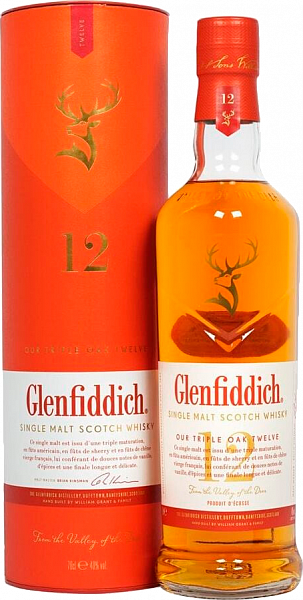 Glenfiddich Old Tripple Oak 12 y.o. Single Malt Scotch Whisky (gift box), 0.7 л