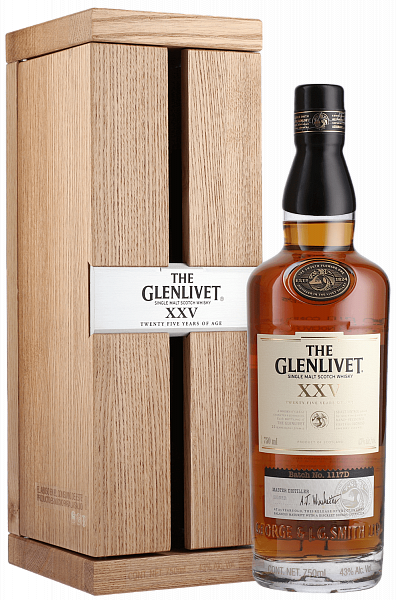 Виски The Glenlivet XXV 25 y.o. single malt scotch whisky (gift box), 0.7 л