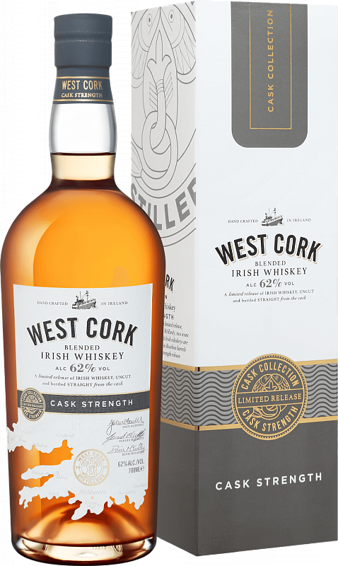 Виски Вест Корк Каск Стренгс купажированный виски в подарочной упаковке 0.7л