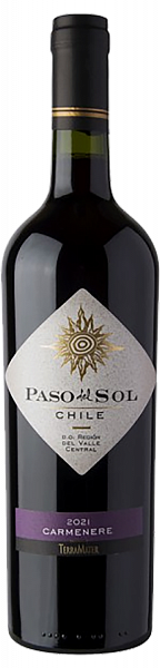 Чилийское вино Paso Del Sol Carmenere Central Valley DO TerraMater, 0.75 л