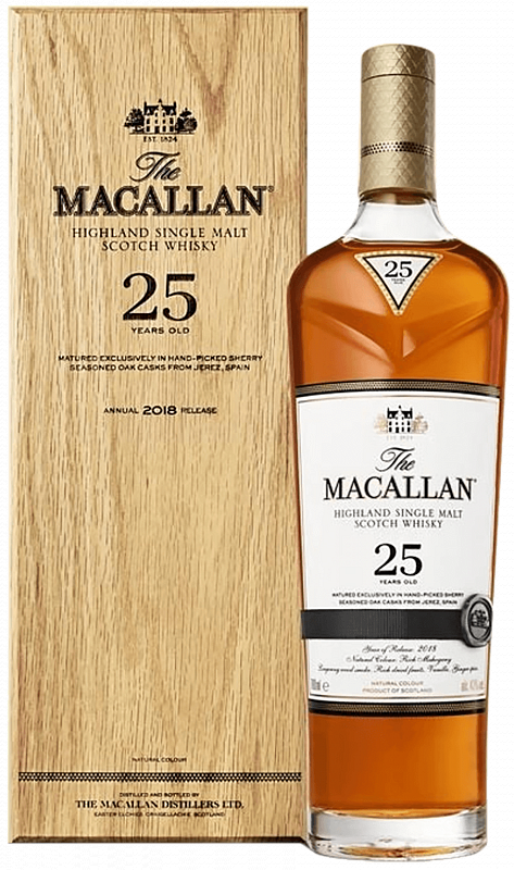 Макаллан Шерри Оак Каск 25 лет Хайлэнд односолодовый шотландский виски в подарочной упаковке 0.7 л
