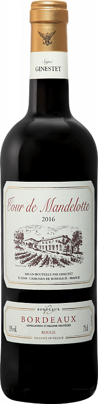 Вино Тур де Манделот Бордо AOC Жинесте 2020 0.75 л