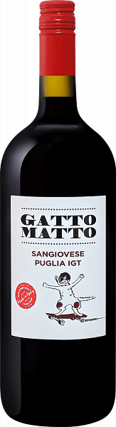 Вино Gatto Matto Sangiovese Puglia IGT Villa Degli Olmi, 1.5 л