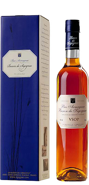 Арманьяк Baron de Sigognac Armagnac AOC VSOP (gift box), 0.5 л