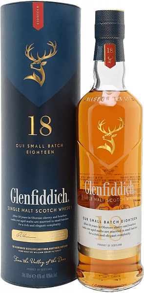 Glenfiddich 18 y.o. Single Malt Scotch Whisky (gift box), 0.7 л