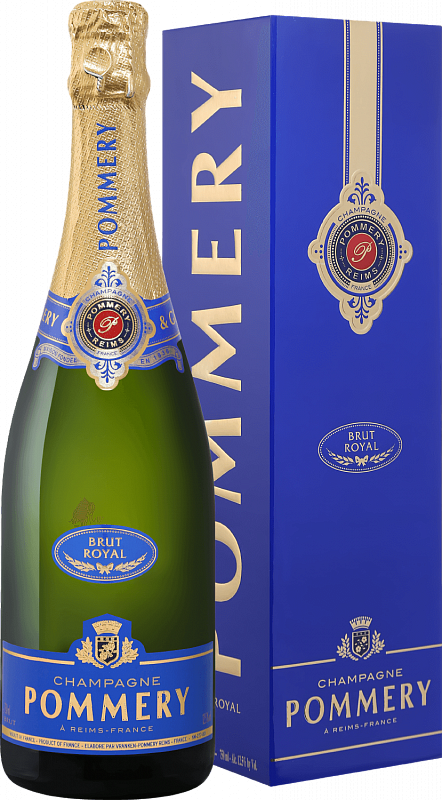 Игристое вино и шампанское Поммери Брют Руаял Шампань AOP в подарочной упаковке 0.75 л