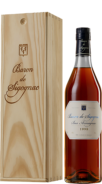 Арманьяк Baron de Sigognac 1998 Armagnac AOC (gift box), 0.7 л