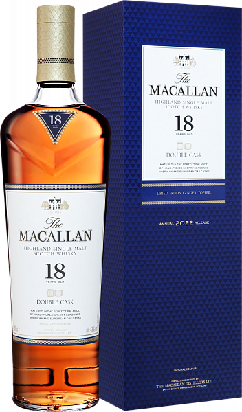 Виски Macallan Double Cask Highland Single Malt Scotch Whisky 18 y.o. (gift box), 0.7 л