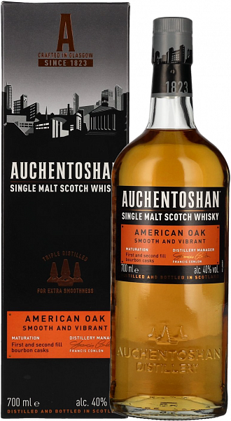 Auchentoshan American Oak Single Malt Scotch Whisky (gift box), 0.7 л