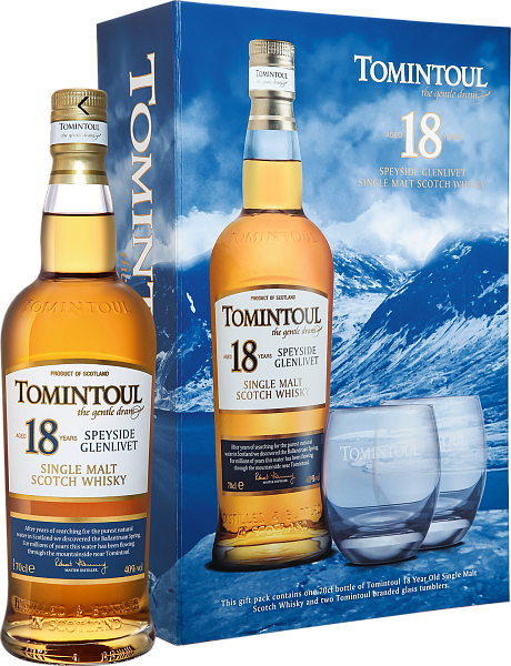 Виски Tomintoul Speyside Glenlivet Single Malt Whisky 18 y.o. (gift box), 0.7 л в Краснодаре