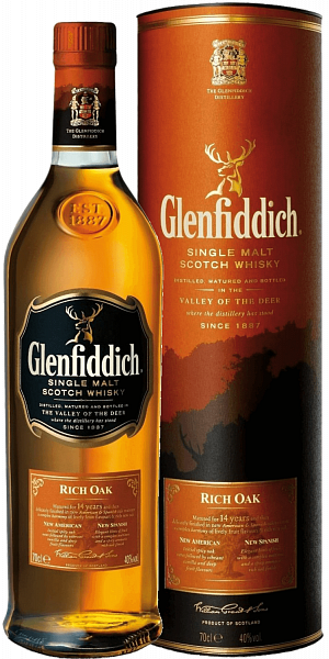 Виски Glenfiddich Rich Oak 14 y.o. Single Malt Scotch Whisky (gift box), 0.7 л
