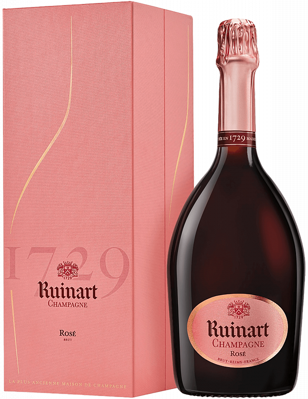 Игристое вино и шампанское Рюинар Розе Шампань АОС в подарочной упаковке 0.75л