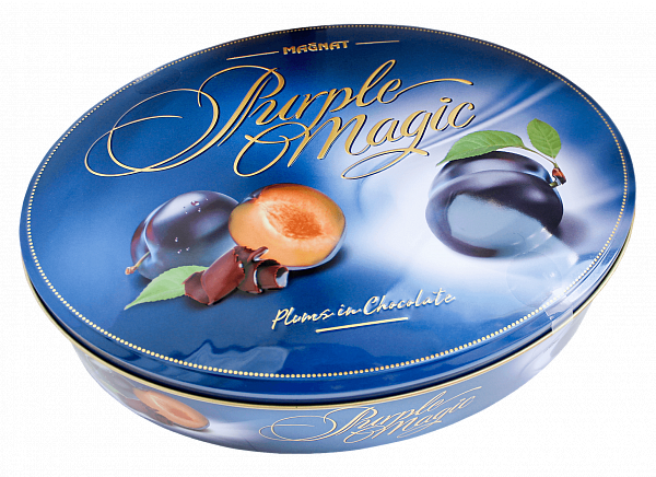 Purple Magic plum in dark chocolate Magnat
