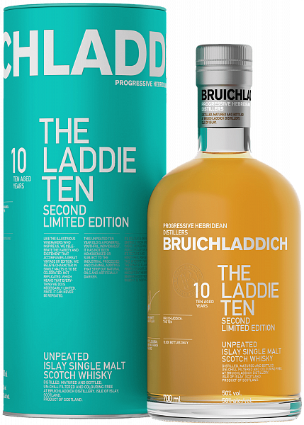 Виски Bruichladdich The Laddie 10 years single malt scotch whisky (gift box), 0.7 л