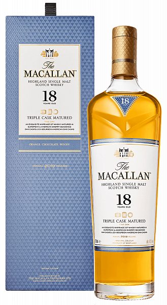 The Macallan Triple Cask Matured 18 y.o. Highland single malt scotch whisky (gift box), 0.7л