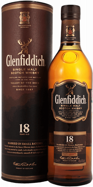 Виски Glenfiddich 18 Years Old Single Malt Scotch Whisky, 0.75 л